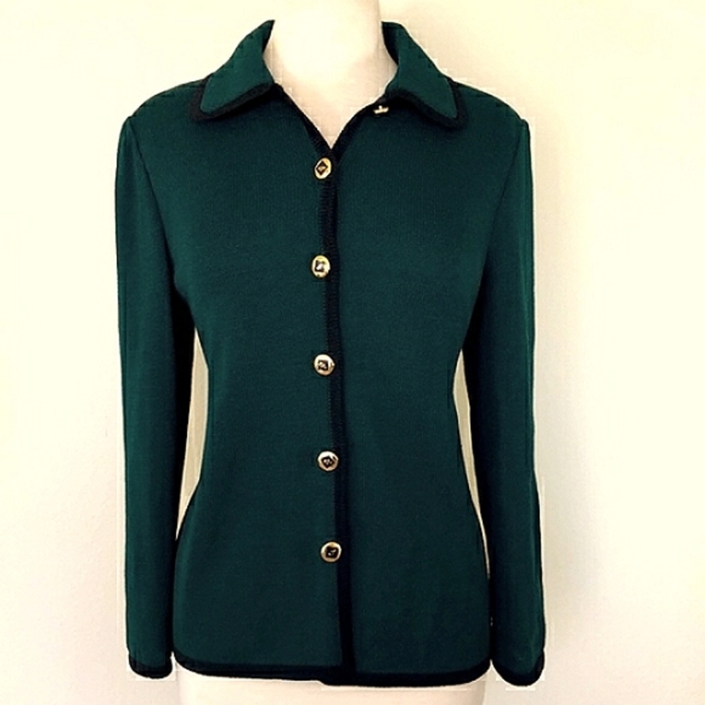 Vintage St John Knit forest green jacket
